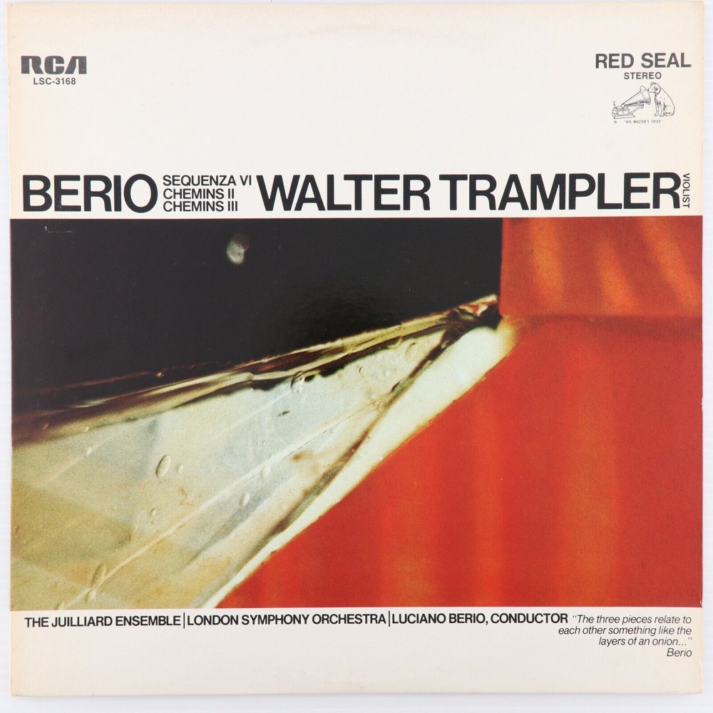 Berio, Walter Trampler, Sequenza VI/Chemins II/Chemins III 1970 LP Vinyl Record